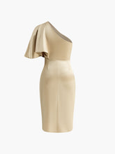 Asymmetrisches Plisseekleid mit Reißverschluss